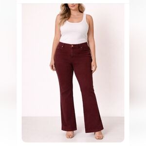 Lane Bryant Maroon Bootcut Jeans Size 22 Stretch Burgundy Denim